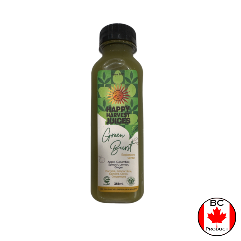 Happy Harvest Green Burst Cold Pressed Juice - 12 x 355 ml
