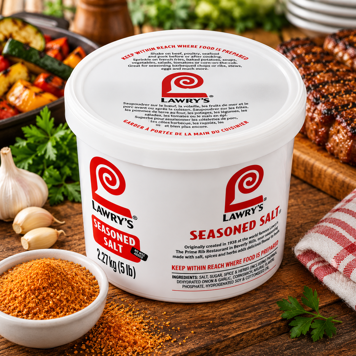 Lawry’s Seasoning Salt – Big Flavour, One Easy Shake (2.27 kg Pail)