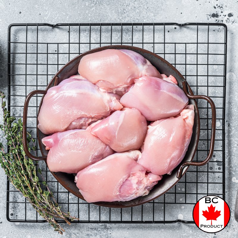 Chicken Thighs Boneless Skinless Fresh - 10 - 11 kg - Valley Direct Foods - All - Canadian - catchweight