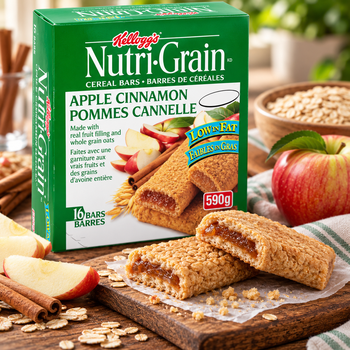 Kellogg's Nutri-Grain Apple Cinnamon Cereal Bars – Grab-and-Go Snacking Made Easy (3 x 16 Pack) - Valley Direct Foods - All - CONVENIENCE - Snack