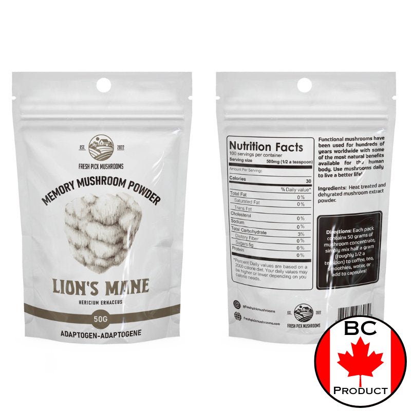 Lions Mane Mushroom Extract Powder - 50GM - Valley Direct Foods - All - Canadian - Health