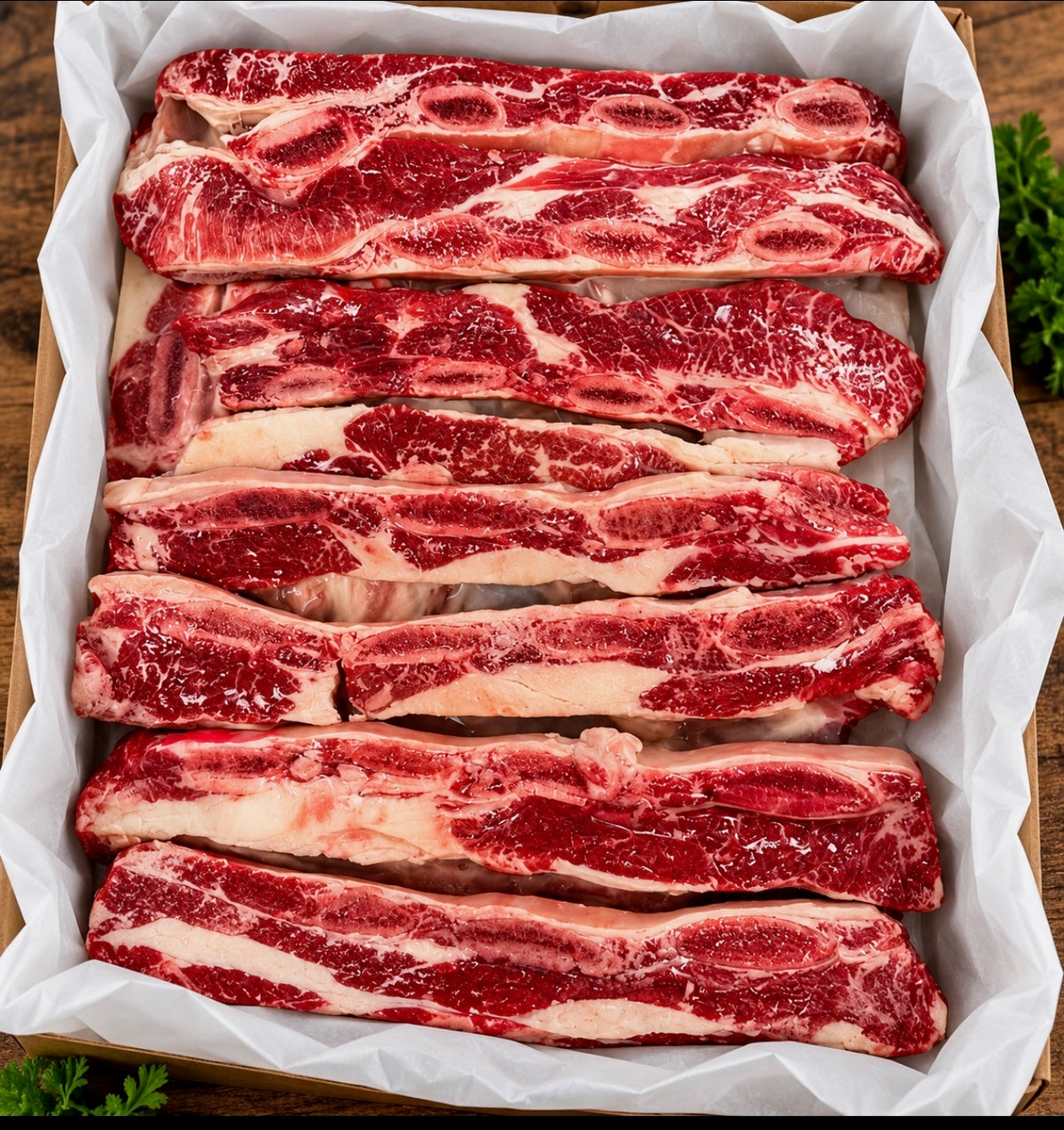 Beef Short Ribs, maui style 1/4" 4 bone - 5kg