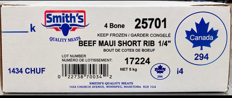Beef Short Ribs, maui style 1/4" 4 bone - 5kg