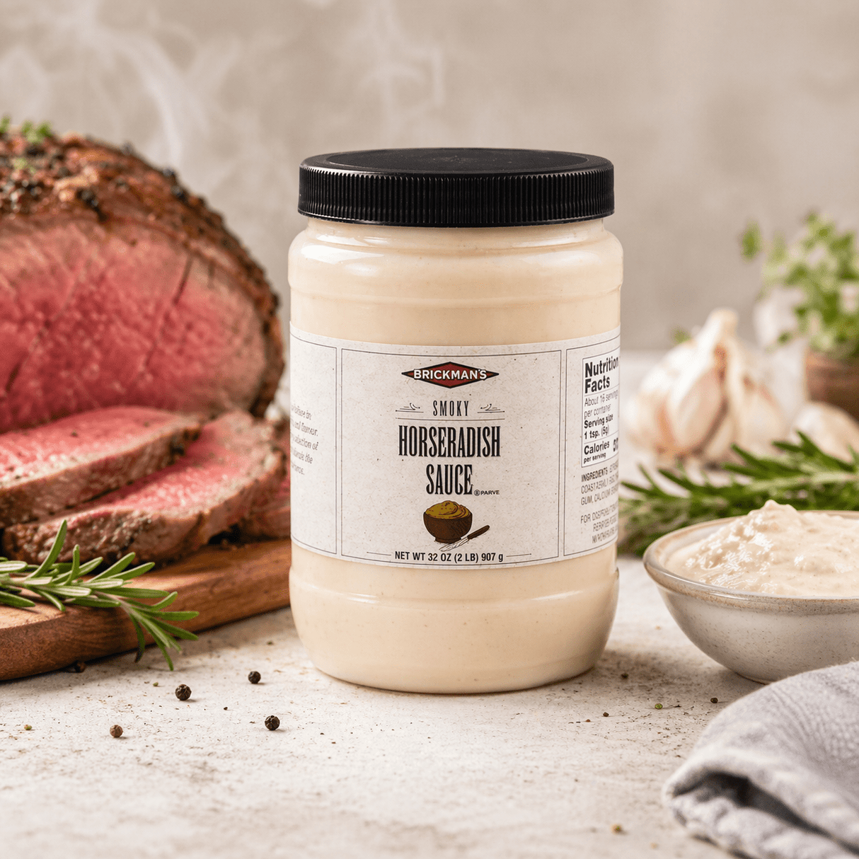 Brickman’s Smoky Horseradish Sauce – Bold Kick with a Mesquite Twist - 907 gm - Valley Direct Foods - All - Condiment - TBO