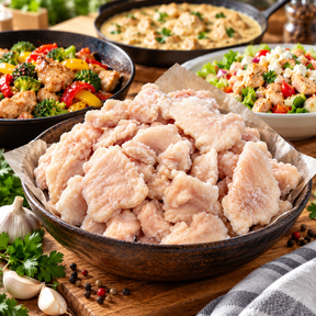 Chicken Breast Chunks 1-4 oz IQF - 4 kg - Valley Direct Foods - All - TBO -