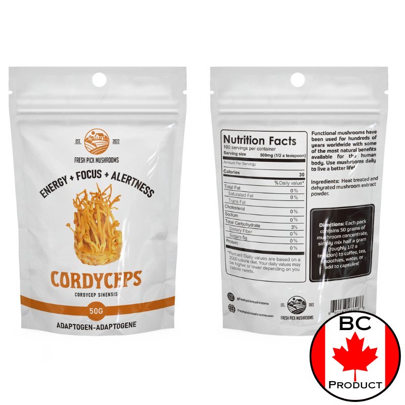 Cordyceps Mushroom Extract Powder - 50GM - Valley Direct Foods - All - Canadian - Health