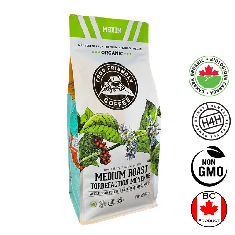 Frog Friendly Coffee Organic Whole Bean Med - 2lb - Valley Direct Foods - All - Beverages - Canadian