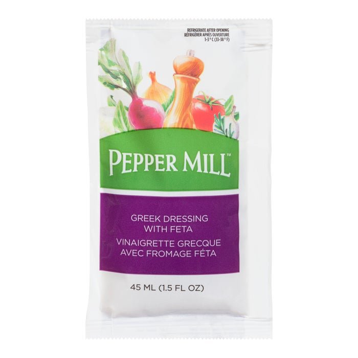 Pepper Mill Mediterranean Greek Dressing with Feta – 45ml Portions - Valley Direct Foods - All - Salad - TBO
