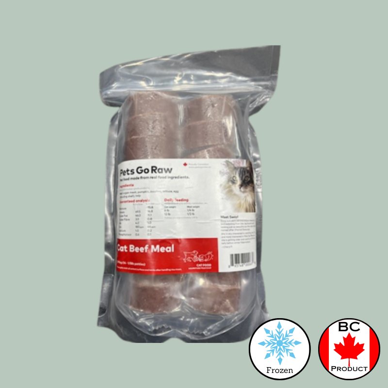 Pets Go Raw Cat Food Beef Meal 1/8lb Patties - Valley Direct Foods - All - Canadian - Cat Food