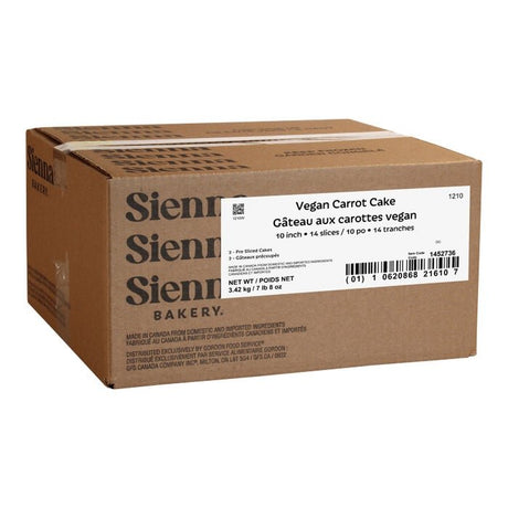 Vegan Carrot Cake, Gluten Free - 2 x 10" Presliced - Valley Direct Foods - All - Cake - Dessert