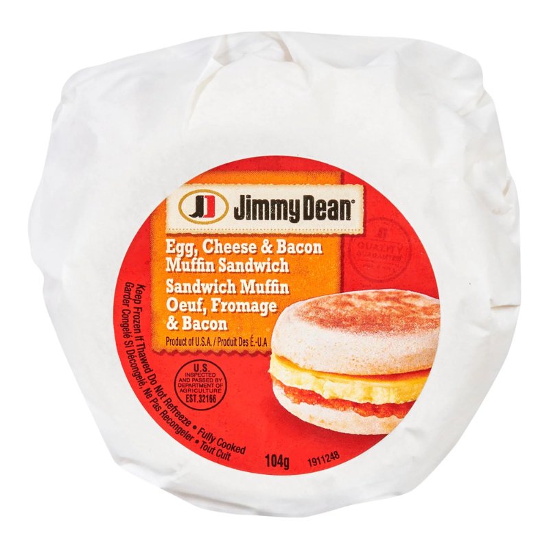 Jimmy Dean Bacon, Egg, and Cheese English Muffin - 12 pack - Valley Direct Foods - All - Frozen - Prepared Food