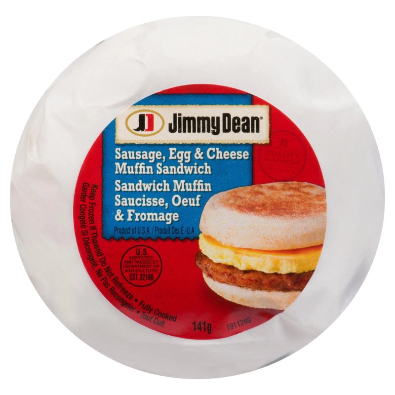 Jimmy Dean Sausage, Egg, and Cheese Muffin - 12 pack - Valley Direct Foods - All - Frozen - Prepared Food