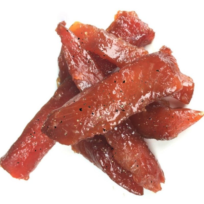 Smoked Wild Sockeye Salmon Candy Strips Peppered 1lb - Valley Direct Foods - -